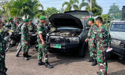 Adakan Pengecekan Motor, Dandim 0420/Sarko Berikan Sejumlah Uang Pemeliharaan Motor Ke Babinsa Yang Sudah Kreatif