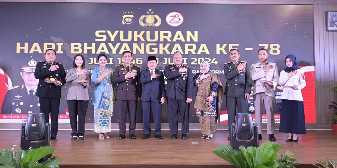 Polda Jambi laksanakan kegiatan Syukuran Peringatan Hari Bhayangkara ke-78 tahun 2024 Polda Jambi.