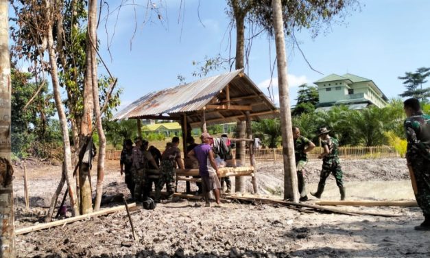 Babinsa – Babinsa Koramil 420-02/Limun Dudidaya Ikan Di Kolam Hanpangan TNI