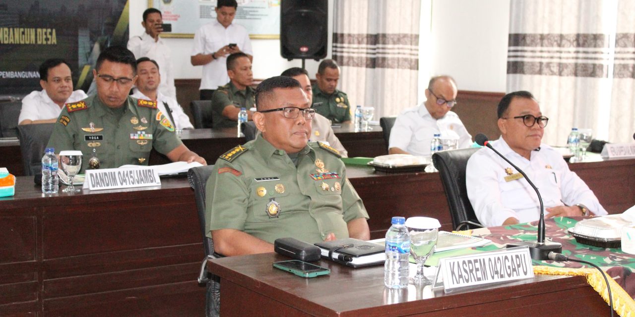 Kasrem 042/Gapu Ikuti Rakornis TMMD Ke-121 Tahun 2024 Melalui Video Conference