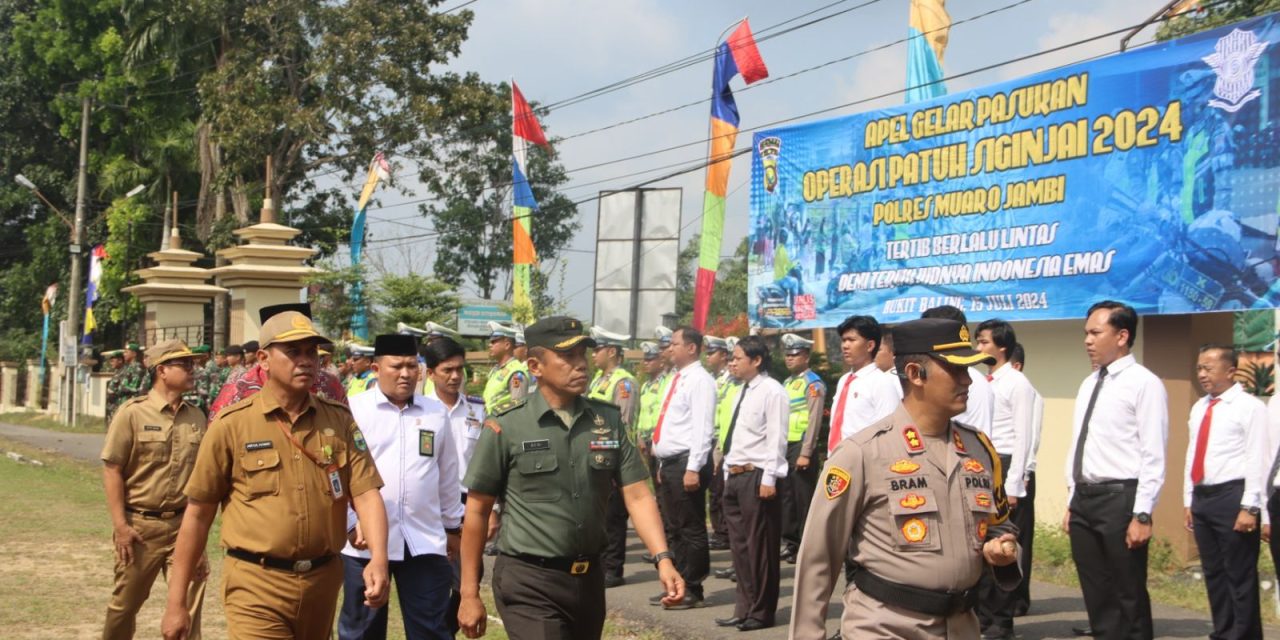 Apel gelar Pasukan Operasi Patuh Siginjai 2024 yang dipimpin Langsung Kapolres Muaro Jambi AKBP Wahyu Bram