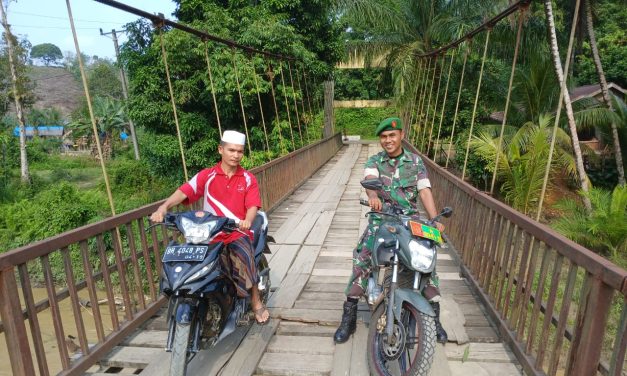 Babinsa Patroli wilayah ,Waspada Bencana Alam , Banjir dan longsor