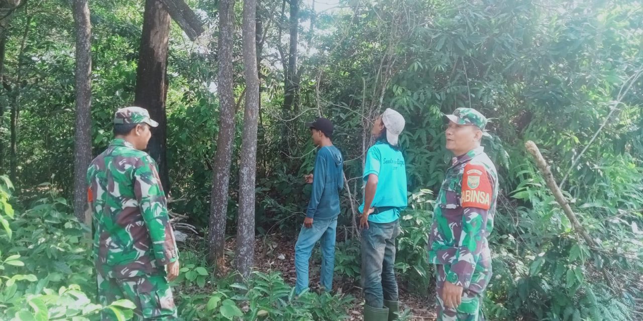 Babinsa Laksanakan Patroli Karhutla bersama warga di Desa binaan