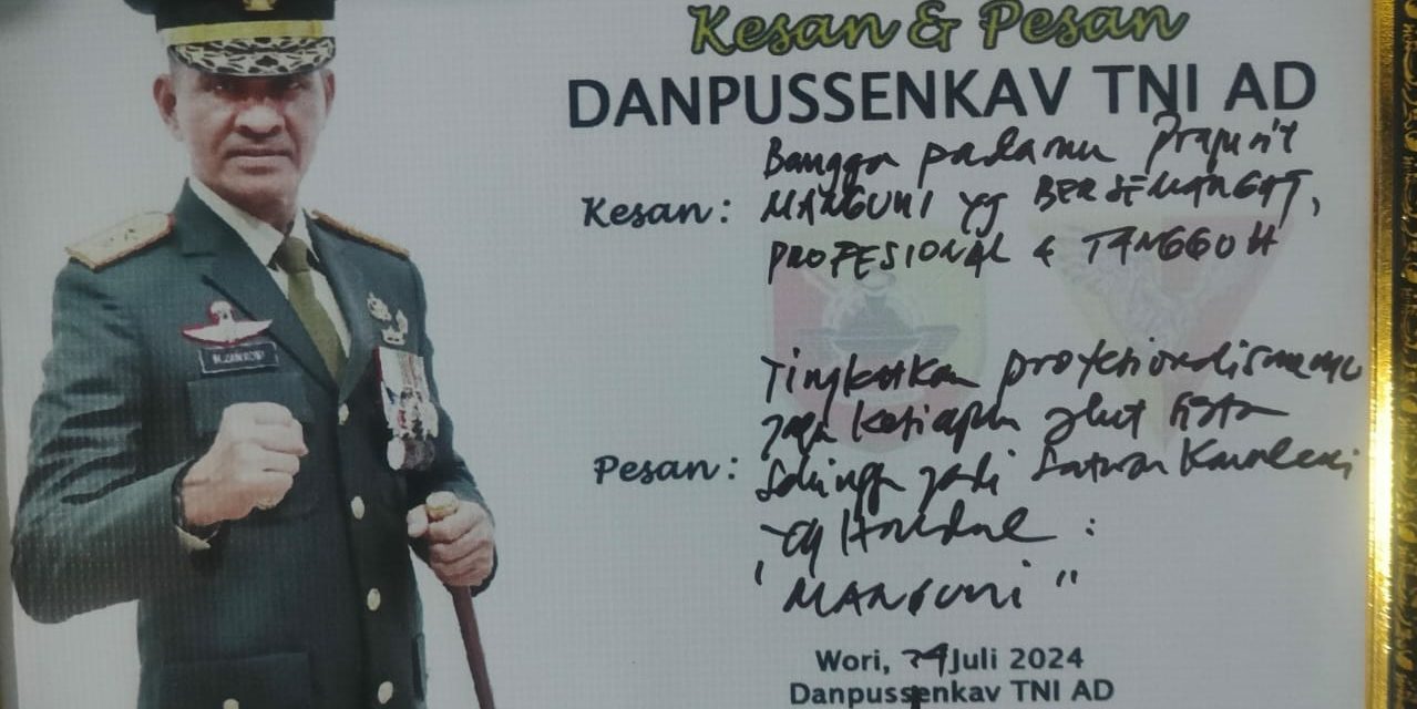 Danpussenkav Kunjungi Kompi Kavaleri 10 Manguni Setia Cakti di Desa Wori
