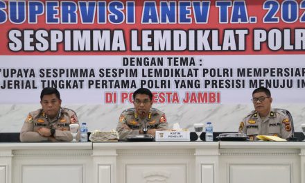 Kombes Pol Swittanto Prasetyo, Pimpin Supervisi Anev Sespimma Lemdiklat Polri Di Polresta Jambi.