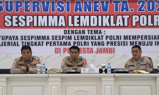 Kombes Pol Swittanto Prasetyo, Pimpin Supervisi Anev Sespimma Lemdiklat Polri Di Polresta Jambi.