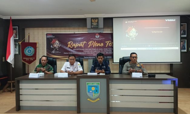 Kapolsek Telanaipura Hadiri Rapat Pleno Terbuka Rekapitulasi DPHP.