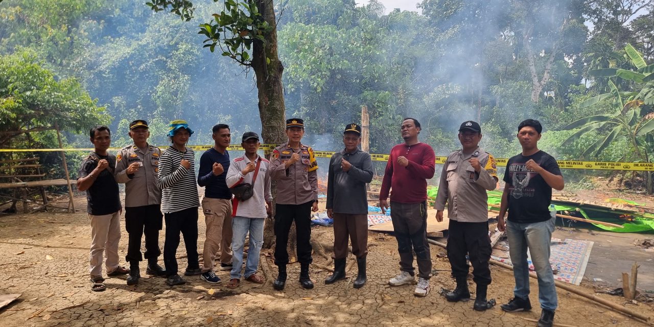 Gerak Cepat Kapolsek Maro Sebo Dan Gabungan Dalam Pembongkaran Basecamp Narkoba Di Wilayah nya