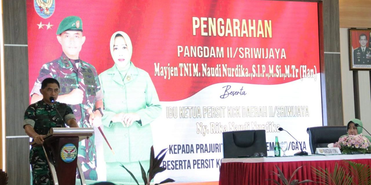 Pangdam ll/Sriwijaya Berikan Pengarahan Kepada Prajurit, PNS dan Persit Korem 045/Gaya