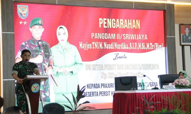 Pangdam ll/Sriwijaya Berikan Pengarahan Kepada Prajurit, PNS dan Persit Korem 045/Gaya