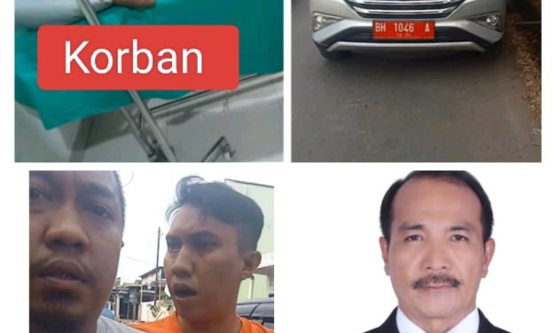 Diduga Pengemudi Mobil Plat Merah BH 1046 A Keroyok Suami Wartawati di Jalan Umum