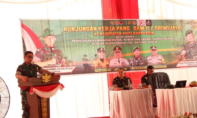 Danrem 042/Gapu Dampingi Pangdam II/Sriwijaya Tinjau Penanganan Karhutla di Muara Medak