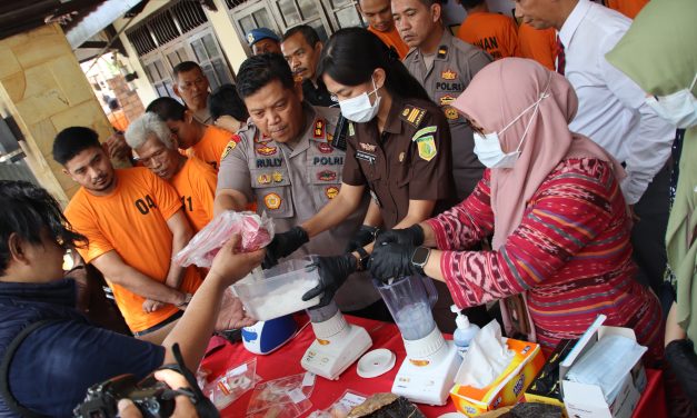 Pemusnahan Barang Bukti Narkotika Satresnarkoba Polresta Jambi