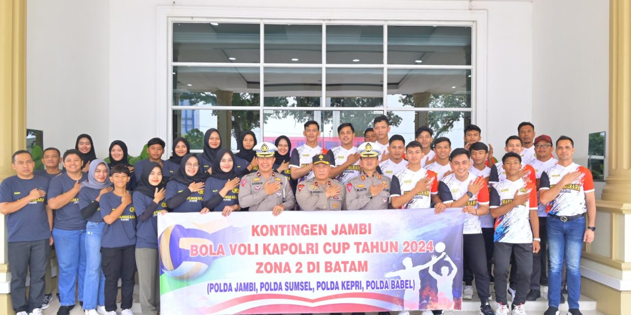 Wakapolda Jambi Brigjen Pol. Edi Mardianto melepas keberangkatan 30 Atlet Putra Putri Bola Volly Turnamen Kapolri Cup Tahun 2024