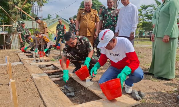 Danrem 042/Gapu- Peletakan Batu Pertama Pembangunan Musholla Ar-Rachmad di Koramil 420-09/Bangko.