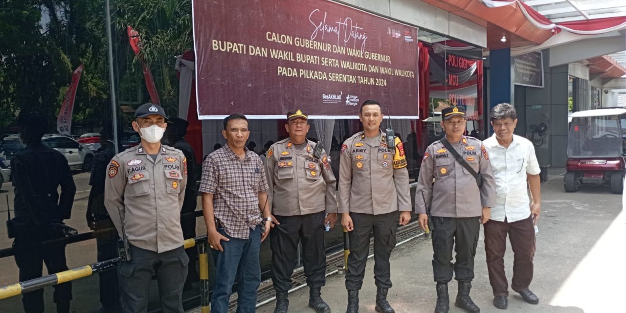 Rangka OMP 2024 Polsek Pasar Polresta Jambi Melaksanakan Pengamanan Pemeriksaan Para Calon Kepala Daerah di RS. Bhayangkara