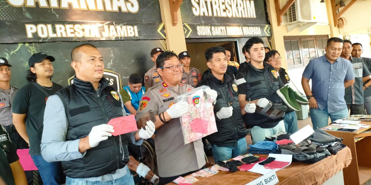 Wakapolresta Jambi Pimpin Press Release Pencurian dengan Pemberatan (Spesialis Pecah Kaca)