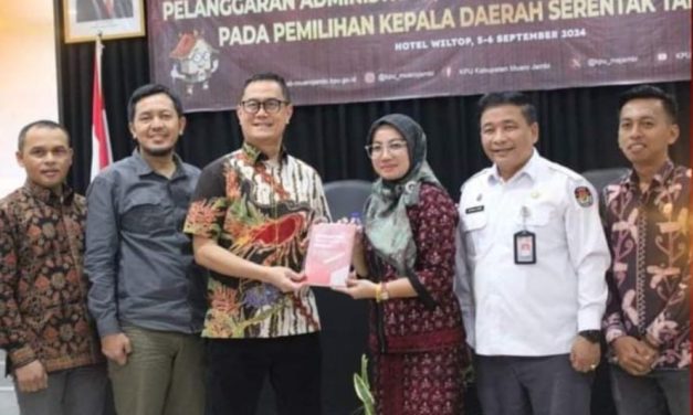 Komisi Pemilihan Umum Kabupaten Muaro Jambi menyelenggarakan rapat kerja dengan tema Optimalisasi Pengawasan Pelanggaran Kode Etik, Pelanggaran Administrasi, dan Pidana Pemilihan Badan Adhoc pada Pemilihan Kepala Daerah Serentak tahun 2024