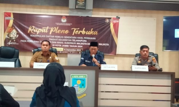 Wakapolsek Telanaipura Hadiri Rapat Pleno Terbuka Tingkat Kecamatan Telanaipura Kota Jambi
