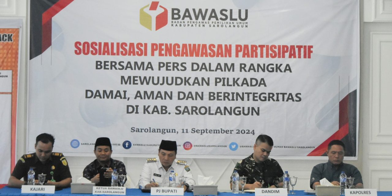 Pabung 0420/Sarko Hadiri Sosialisasi Pengawasan Partisipatif untuk Mewujudkan Pilkada Damai dan Berintegritas di Kabupaten Sarolangun