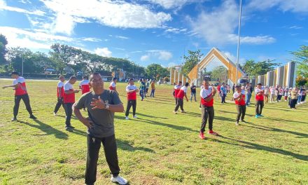 Pasi Intel Kodim 0420/Sarko Hadiri Kegiatan Senam Merangin Sehat di Kantor Bupati