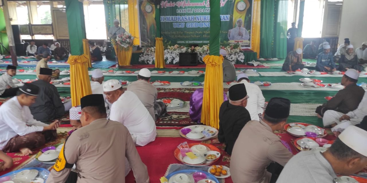 Kapolsek Danau Teluk Hadiri Peringatan Maulid Nabi SAW 1446 H di Ponpes Nurul Iman Ulu Gedong