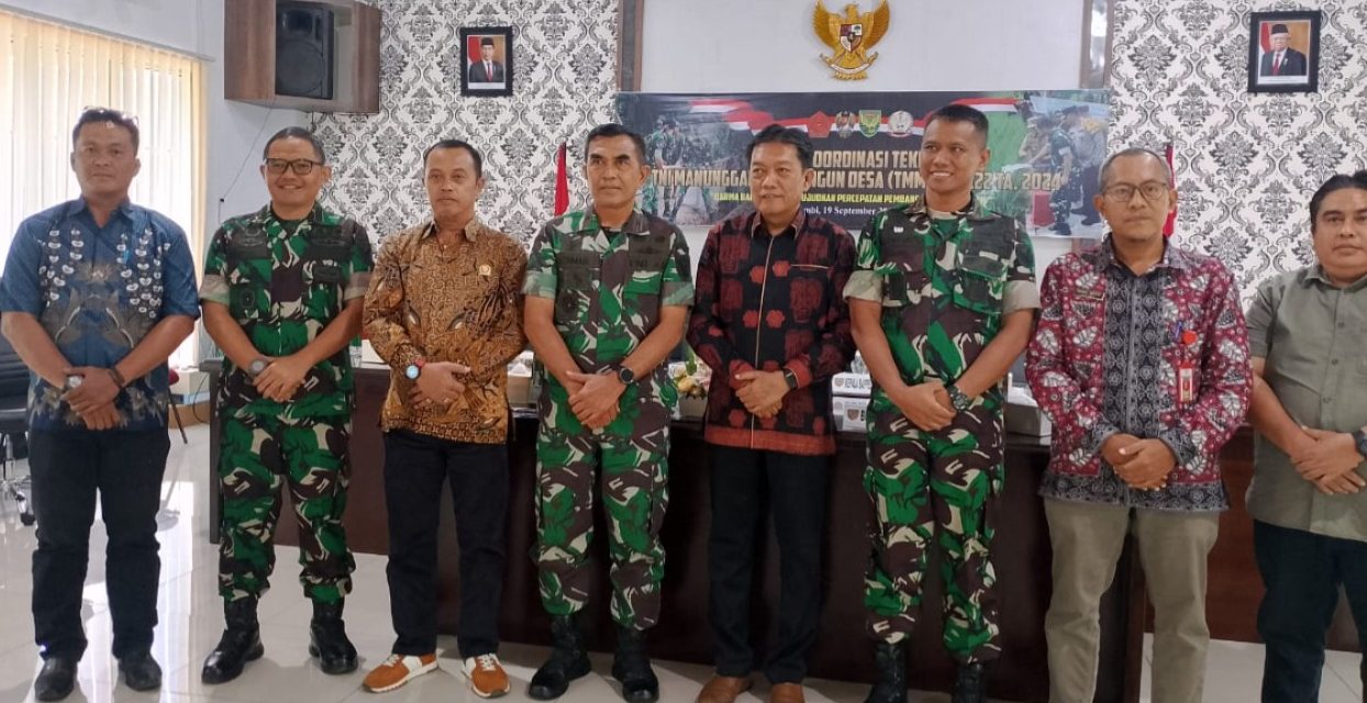 Dandim 0420/Sarko Laksanakan Vidcon Rakornis TMMD ke-122 Tahun 2024 Bersama Danrem 042/Gapu