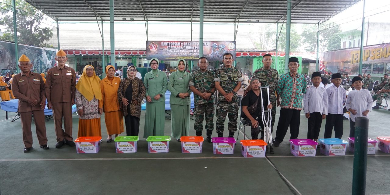 Korem 042/ Gapu Gelar Bakti Sosial dan Bakti Kesehatan dalam rangka HUT Ke-79 TNI