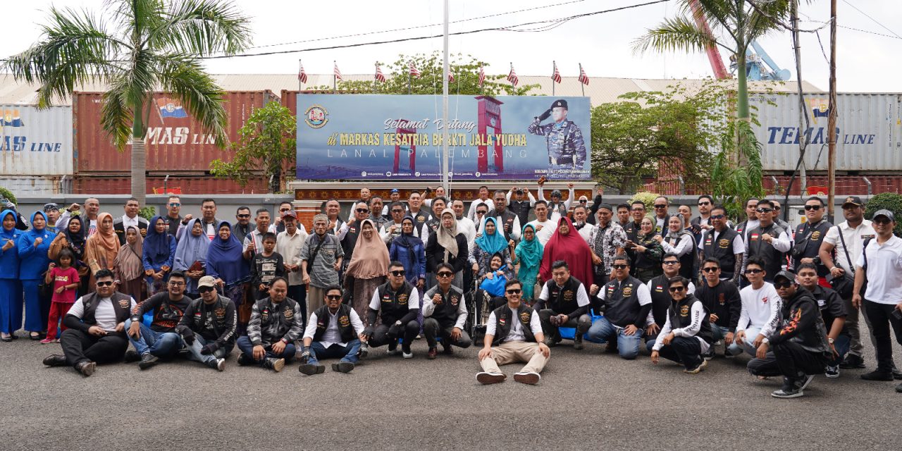 Joy Ride HUT ke-79 TNI dan gelar Baksos, Pangdam II/Swj bersama Komunitas HDCI Palembang.