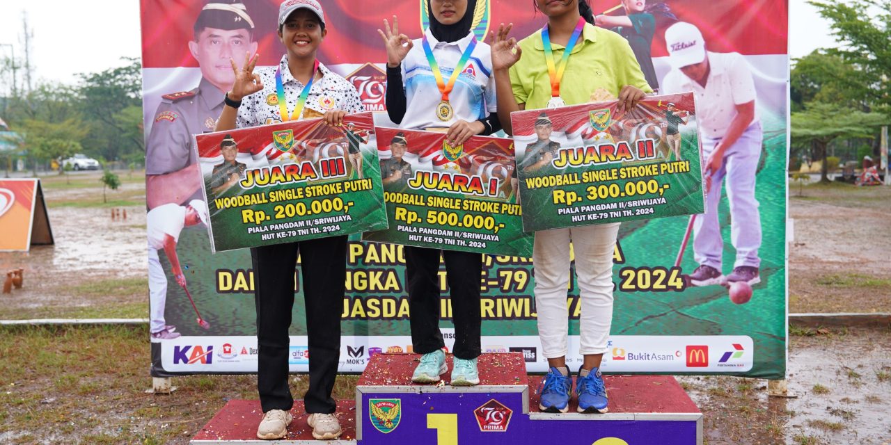 Pasangan Suami Istri, jadi juara I Turnamen Woodball Piala Pangdam II/Swj HUT ke-79 TNI.