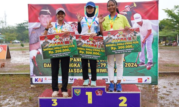 Pasangan Suami Istri, jadi juara I Turnamen Woodball Piala Pangdam II/Swj HUT ke-79 TNI.