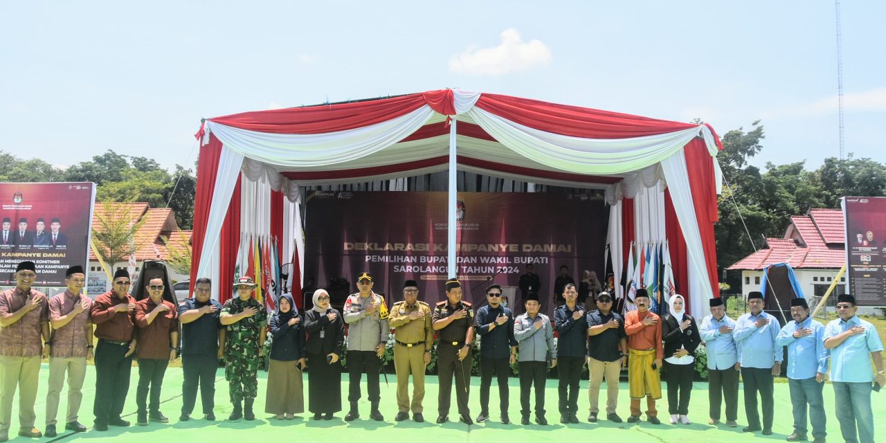 Pabung Kodim 0420/Sarko Mayor CHK Dedi Afrizal Deklarasikan Kampanye Damai pada Pemilihan Bupati dan Wakil Bupati Sarolangun Tahun 2024