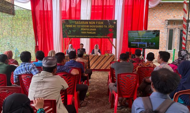 Sasaran Non Fisik TMMD ke-122 Kodim 0420/Sarko, Satgas Beri Penyuluhan Ketahanan Pangan Kepada Warga
