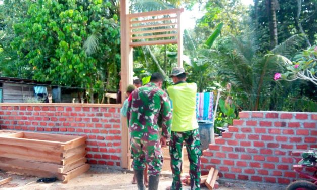 Sentuhan Tangan Anggota Satgas TMMD ke 122 Kodim 0420 Sarko Percantik Rumah Yabani