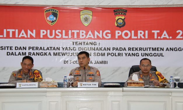 Kapolresta Jambi Pimpin Pembukaan Penelitian Puslitbang Polri.