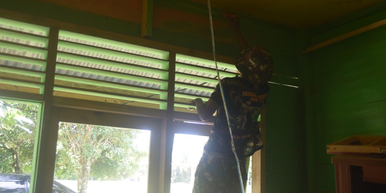 Renovasi Madrasah Darul Ulum Desa Bedeng Rejo Dipercantik Oleh Satgas TMMD ke 122 Kodim 0420 Sarko