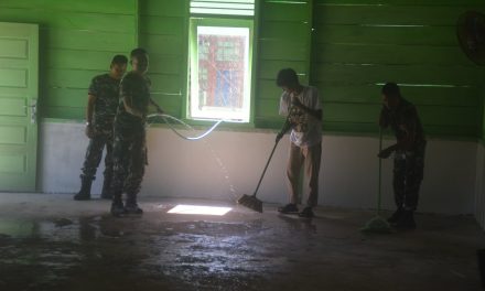 Renovasi Madrasah Darul Ulum Desa Bedeng Rejo Selesai Dilaksanakan Satgas TMMD ke 122 Kodim 0420 Sarko