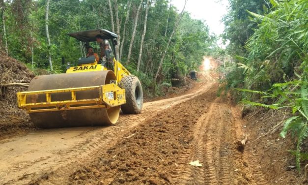 Cuaca Cerah, Pembukaan Jalan Baru Terus Dikebut Anggota Satgas TMMD ke 122 Kodim 0420 Sarko
