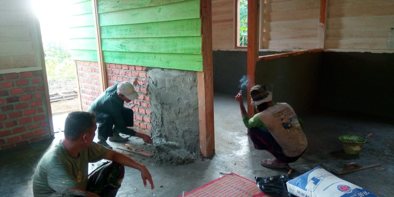 Satgas TMMD ke 122 Kodim 0420/Sarko Mulai Cat RLH Supardi