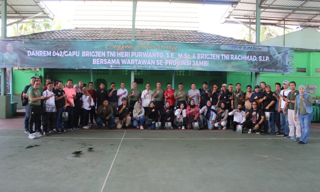 Danrem 042/ Gapu Gelar Coffee Morning Bersama Awak Media Se-Jambi.
