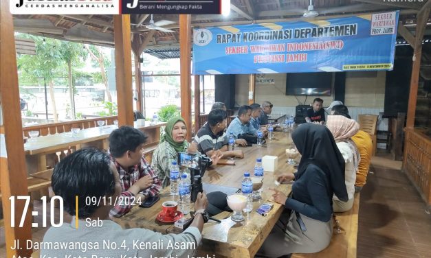 Sekber Wartawan Indonesia (SWI) Provinsi Jambi Melaksanakan Rapat Koordinasi Departemen