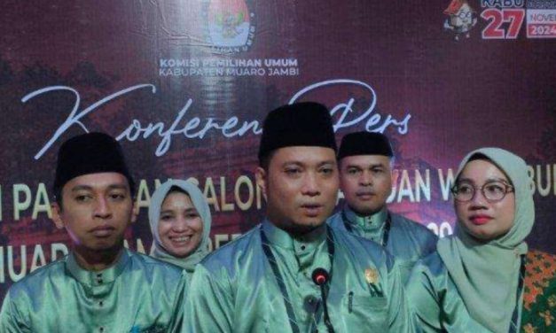 KPU Muaro Jambi Terima 4 Berkas Calon Bupati dan Wakil Bupati Tahun 2024