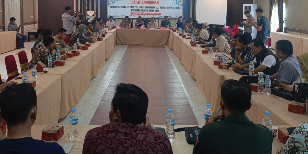 Dandim 0420/SARKO Hadiri Rapat Koordinasi Stakeholder Tentang Masa Tenang Dan Penertiban  Alat Peraga Kampanye Pemilihan Serentak 2024