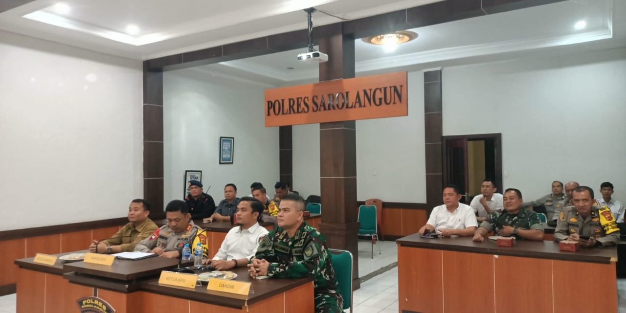 Pabung Kodim 0420/Sarko Mayor Chk Dedy Afrizal Ikuti Vicon Kesiapan Pengamanan Pilkada Serentak 2024 di Polres Sarolangun