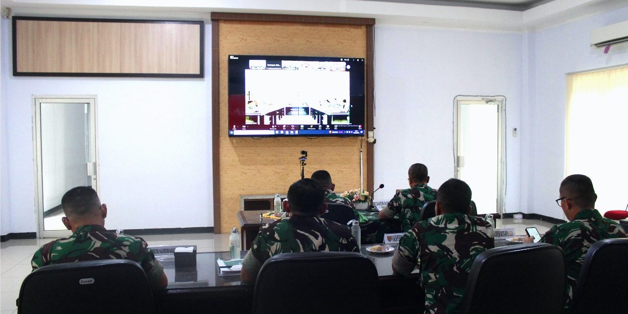 Danrem Hadir dalam Rakor Kesiapan PAM Pilkada Serentak 2024 dan Evaluasi Program Unggulan TNI AD melalui Vicon
