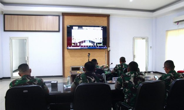 Danrem Hadir dalam Rakor Kesiapan PAM Pilkada Serentak 2024 dan Evaluasi Program Unggulan TNI AD melalui Vicon
