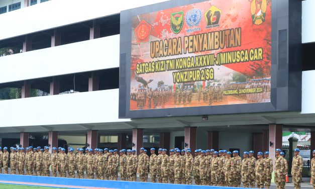 Pangdam II/Sriwijaya Pimpin Penyambutan Satgas Kizi TNI Konga XXXVII-J Minusca Car Yonzipur 2/SG