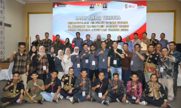 KPU Muaro Jambi Resmi Menutup Pleno Rekapitulasi Perhitungan Suara di Tingkat Kabupaten Muaro Jambi Tahun 2024