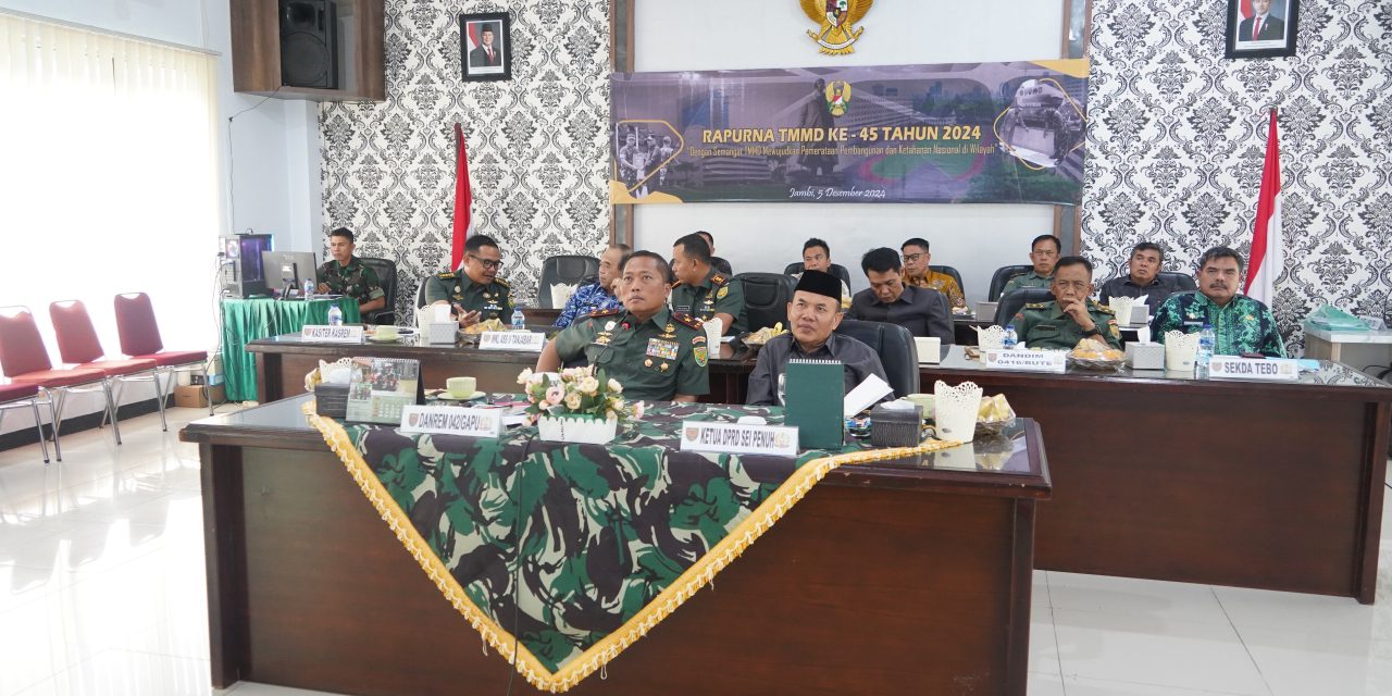Dipimpin Kasad, Danrem 042/Gapu Ikuti Rapat Purna TMMD ke-45 Tahun 2024 melalui Vicon