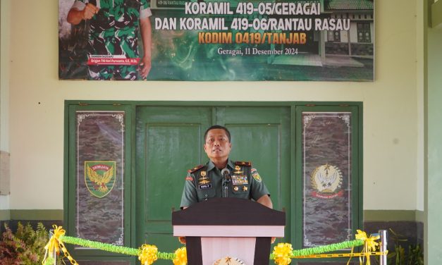 Danrem 042/Gapu Resmikan Dua Koramil Baru di Tanjab Timur